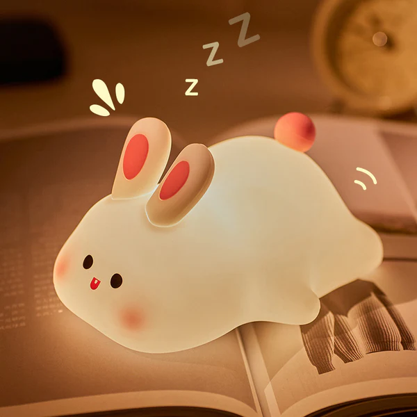 MyFluff 🐰Cute Rabbit LED Squishy Tap Tap Night Light Lamp