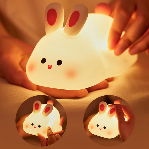 MyFluff 🐰Cute Rabbit LED Squishy Tap Tap Night Light Lamp